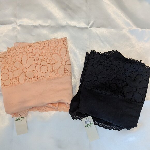 2 pair Aerie boy briefs size XXL NWT...peach and black - Picture 1 of 9